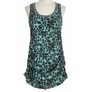 INC International Concepts Women Blouse Size L Green Gray Y2K Fairy Whimsical